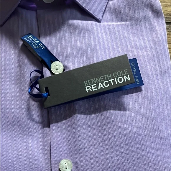 Kenneth Cole Reaction Purple Dress Shirt with Classic Spread Collar